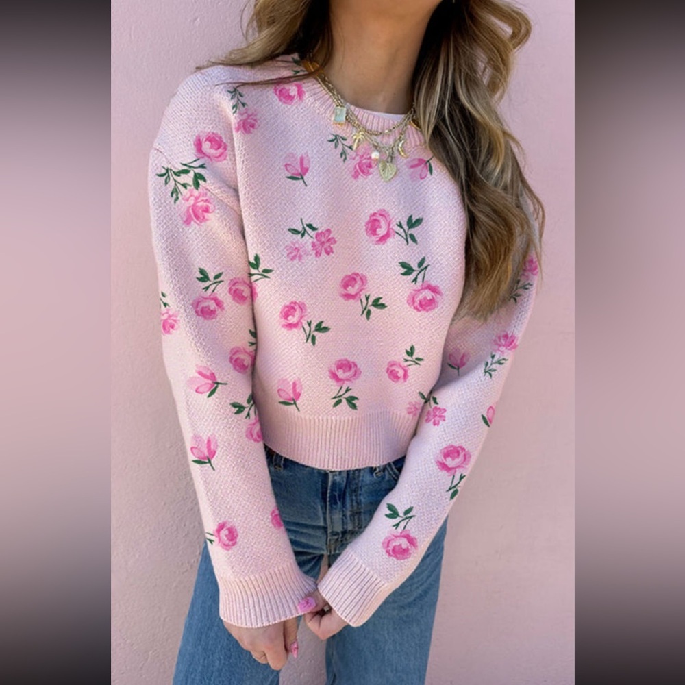 Saddle up Pink Rose Sweater